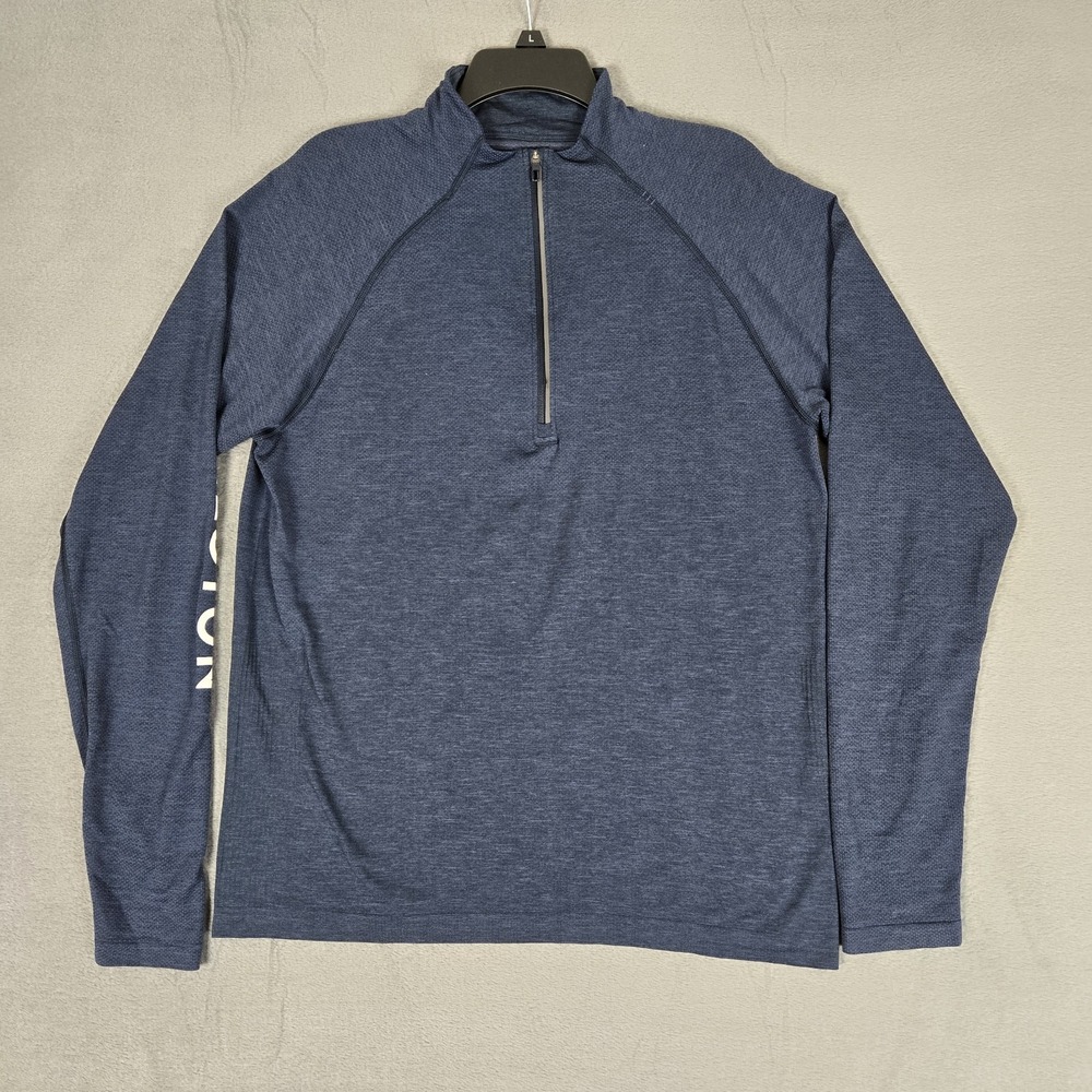 Lululemon Peloton Sweater Mens XL Blue‎ Quarter Zip Pullover Running Athletic